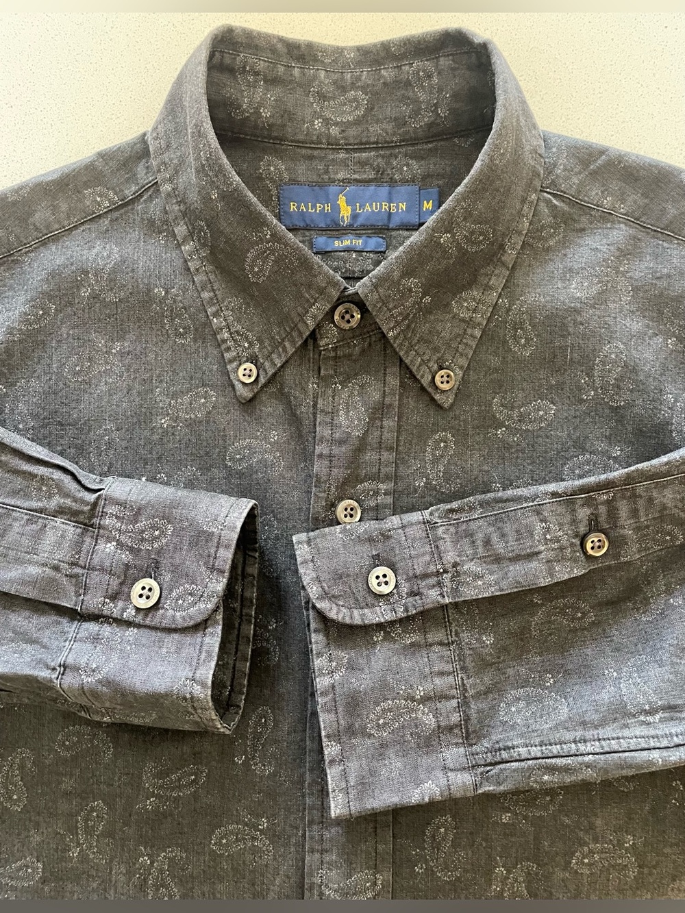 Ralph Lauren - all cotton Paisley button up shirt Size Medium